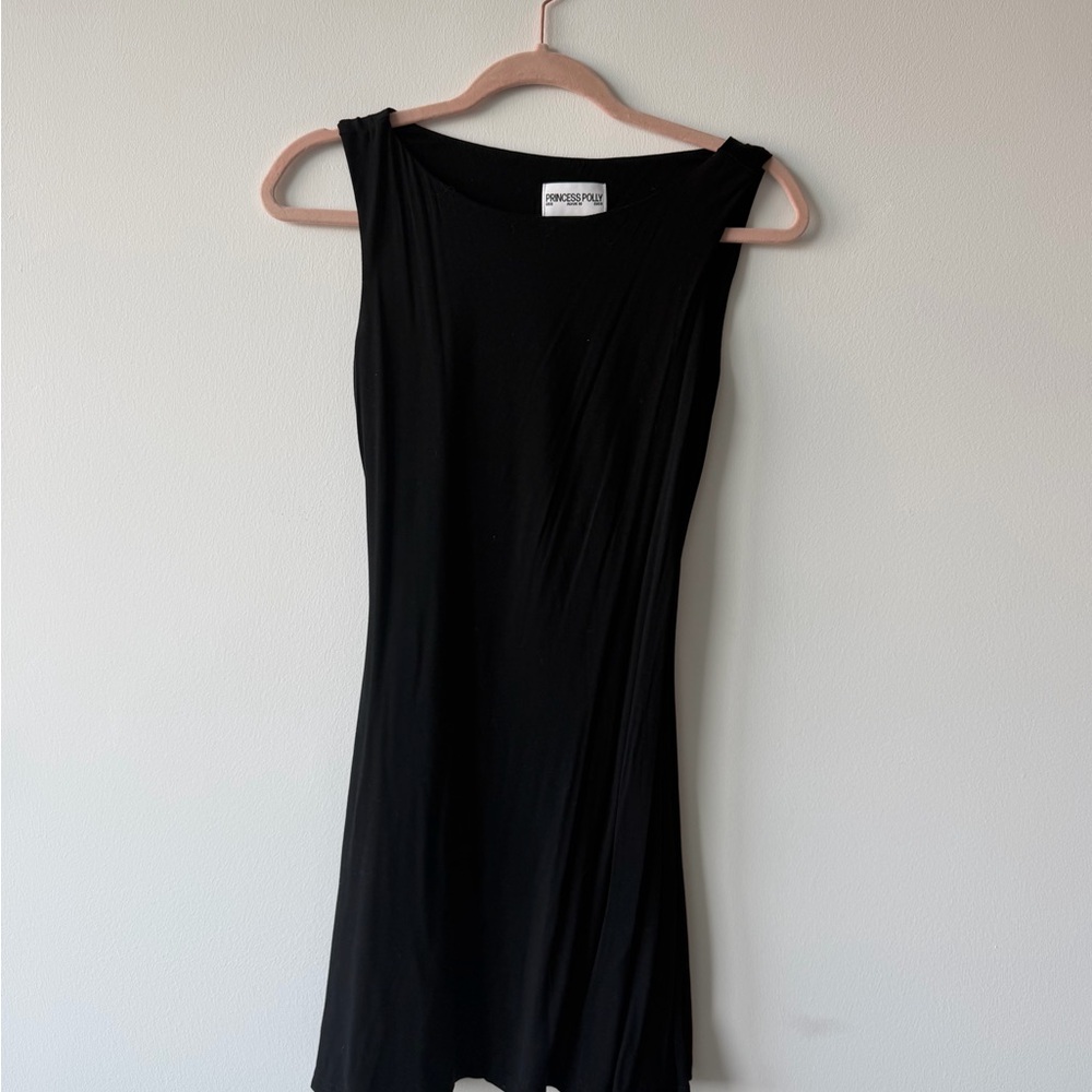 Princess Polly Sleek Black Mini Dress